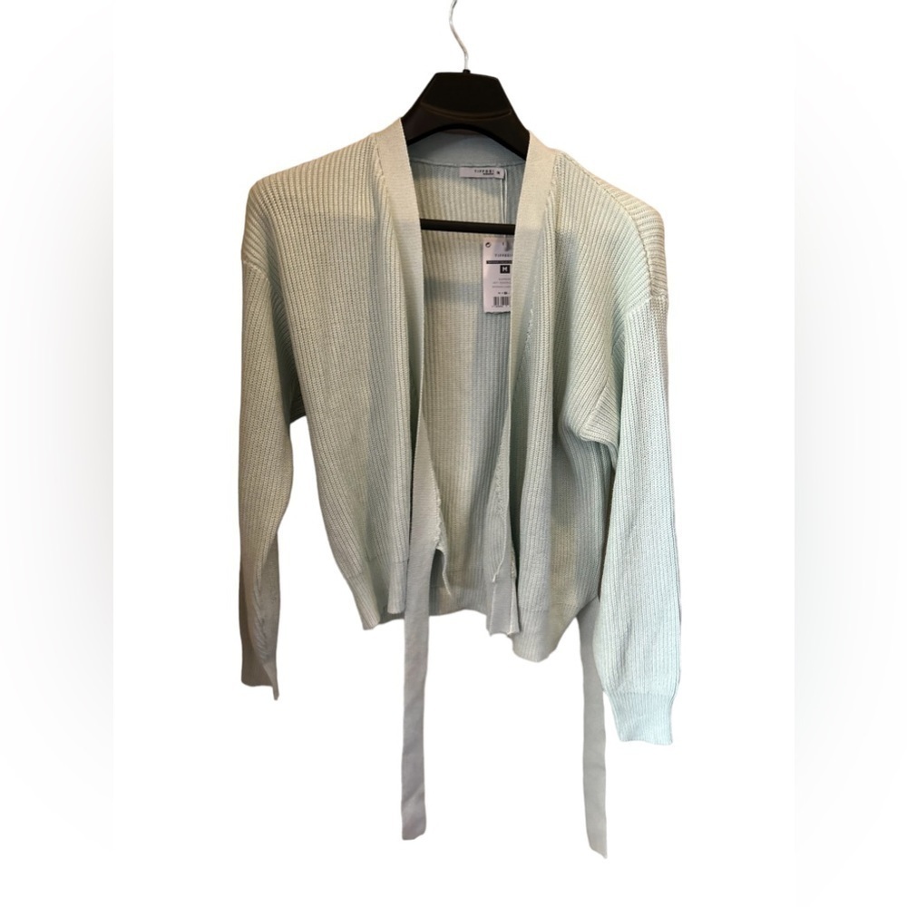 Tiffosi mint green wrap‎ divided cardigan sweater